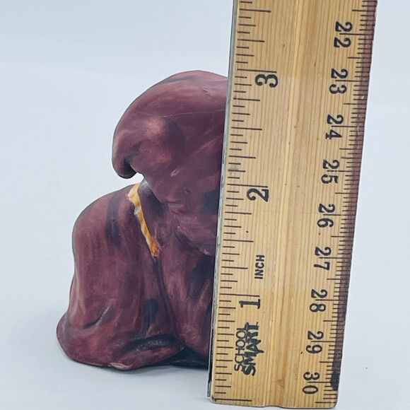 Vintage Figurine Blink Friar Monk in Robes Petting Black White Kitty Cat Skunk - Picture 6 of 7